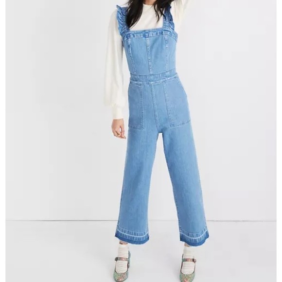 Madewell Pants & Jumpsuits Madewell Denim Rufflestrap Jumpsuit Size 4 Poshmark